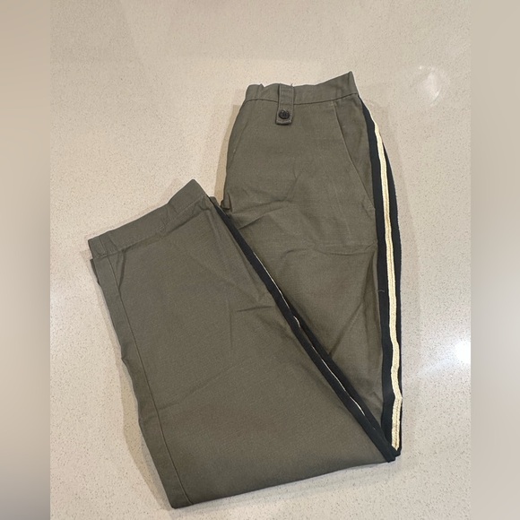 Zadig & Voltaire Pomelo Rip Stop Gray, Black Stripe Chino Women's Pants size 40 - Picture 1 of 12
